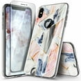 thumbnail image 2 of For iPhone XS Max Case, with Tempered Glass Screen Protector, Ultra Slim Thin Glossy Stylish, Gold Glitter Marble Design Phone Cover - Marble, 2 of 5