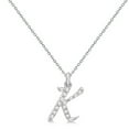 thumbnail image 2 of Personalized Diamond Script Letter Initial Necklace in 14k White Gold, 2 of 2