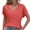 Watermelon Red, variant on Women's V Neck Short Sleeve T-Shirt - Loose Batwing Sleeve, Polyester, Casual Basic Top for Daily & Sports