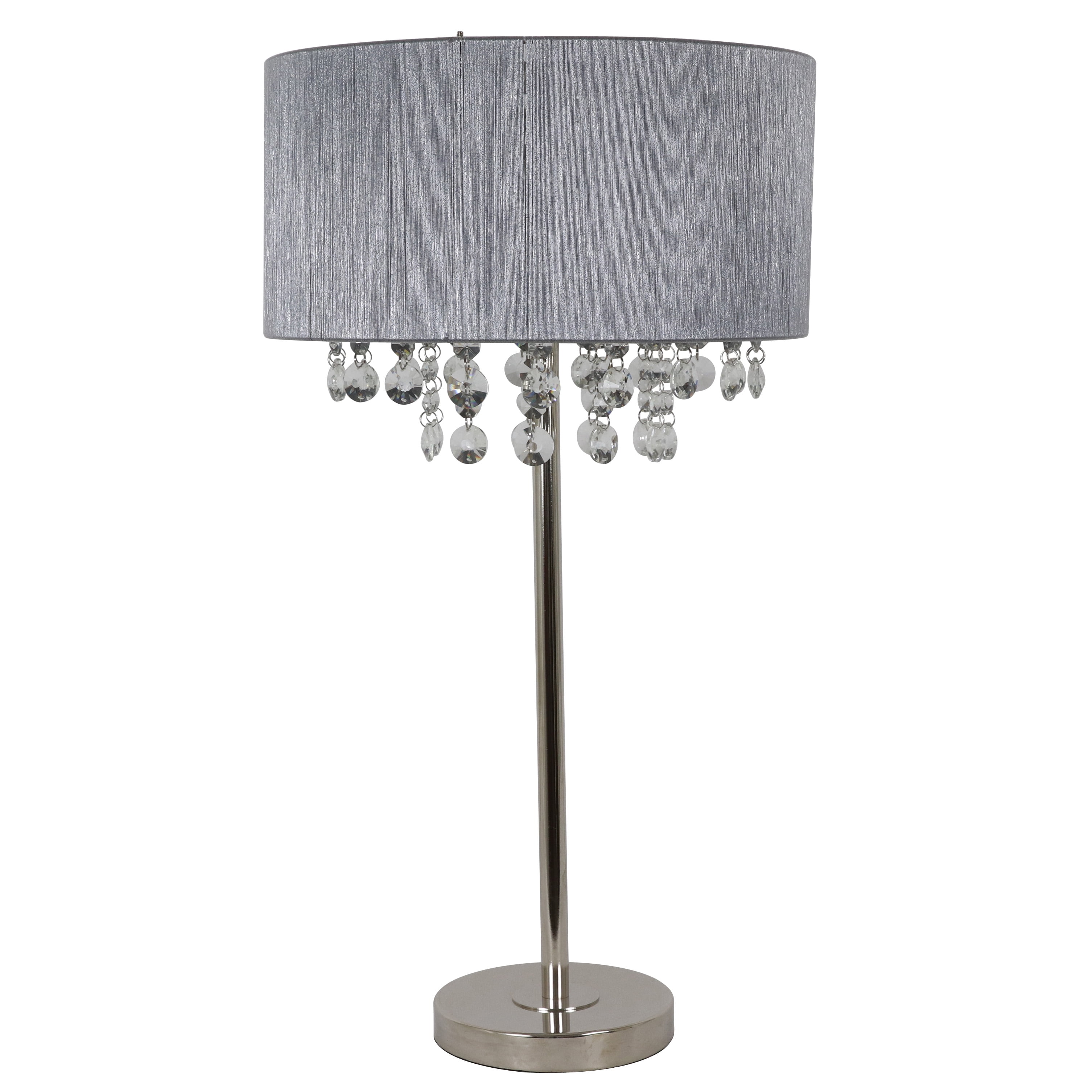 Décor Therapy Polished Nickel String Table Lamp, Gray Finish Walmart