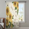 thumbnail image 4 of Sunflowers Sheer Curtains 84 Inches Long, Farmhouse Retro Butterfly Beige Yellow Light Filering Curtains, Breathable Simi Curtain Privacy Drapes for Living Room Bedroom Lightweight Window Treatment, 4 of 9