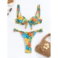 thumbnail image 4 of Conjunto de Bikini pequeño con realce para mujer, traje de baño pequeño con Tanga, Color contrastante, estilo brasileño, 2024, 4 of 5