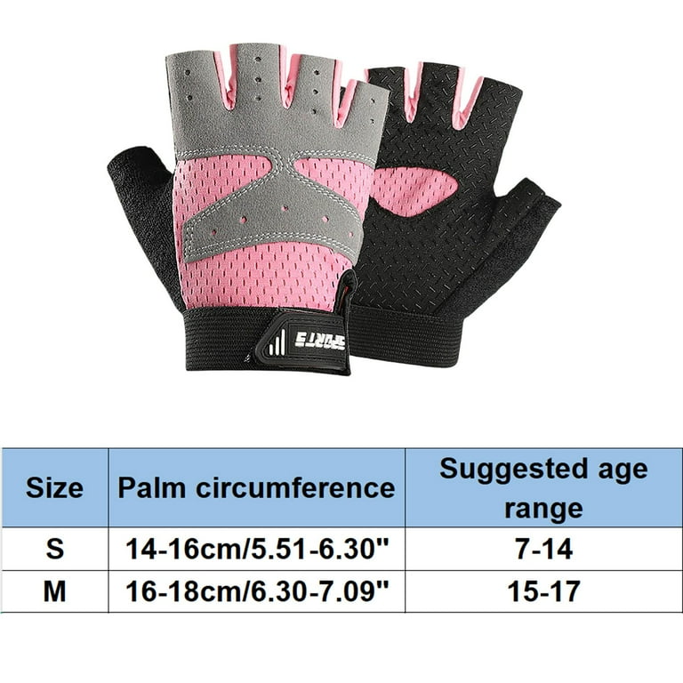 Kids Fingerless Cycling Gloves Breathable - Workout Gloves for Skating Scooter Gym Youth Boys Girls Age 7-17 with EVA Cushion and Ventilated Kids Fingerless Cycling Gloves Breathable - Workout Gloves for Skating Scooter Gym Youth Boys Girls Age 7-17 with EVA Cushion and Ventilated