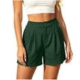thumbnail image 2 of ByworldtasicNo Boundaries Women's Casual Shorts Pleated High Waist Wide Leg Elastic Comfy Trendy Shorts with Pockets, 2 of 8