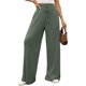 thumbnail image 2 of Pantalones de Pijama Holgados de Punto Suave con Bolsillos y Pernera Acanalada para Mujer con Cordón Ajustable. Verde XXL, 2 of 9