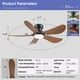 thumbnail image 5 of Ventilador de techo Kviflon de 46 pulgadas con luz y mando a distancia, color marrón, 5 of 9