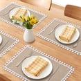 thumbnail image 2 of Farmhouse Placemats Set of 6 Jute Placemats for Dining Table Decor Indoor Outdoor White Pom 17.7x11.8inch, 2 of 6