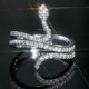 thumbnail image 4 of Anillo de serpiente para mujer con microconjunto de diamantes brillantes y circonitas, talla 8, 4 of 5