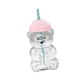 thumbnail image 5 of Vaso de cristal con forma de oso de 560 ml, transparente, multifuncional, adorable, para café, té o leche, con tapa. Rosa, 5 of 9