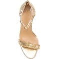 thumbnail image 4 of Lauren Lorraine Farla Rhinestones Open Toe Chain Ankle Strap Formal Prom Sandals (Gold, 8), 4 of 5