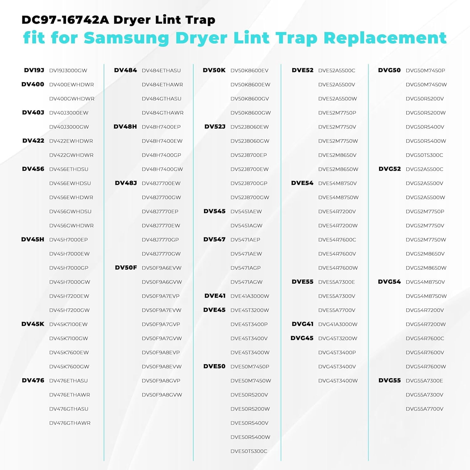 DC97-16742A Lint Trap fit for Samsung Dryer Lint Trap Replacement,Stainless Steel Lint Trap Screen Parts fit for SAMSUNG Dryer DV456ETHDSU/AA DV45H7000EW/A2 DVE50R5200W/A3 DVE50R5400V/A3