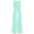 thumbnail image 4 of Alvivi Kids Girls Chiffon Jumpsuit Sleeveless High Waist Wide Leg Princess Romper Maxi Jumpsuit Birthday Party Clothing Mint Green 12, 4 of 6