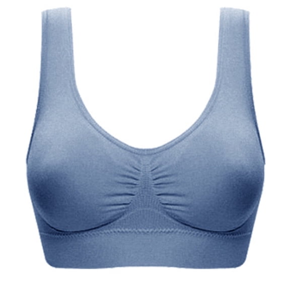 Chuancc Womens Underwear,Womens Plus Size Sports Bra No Wire Comfort Sleep Bra Plus Size Workout Activity Bras with Non Removable Pads Shaping Bra Womens Wireless Bra Bra for Women Blue L