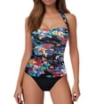 thumbnail image 1 of Riforla Hauts de Maillot de Bain pour Femmes Tankini Haut de Maillot de Bain Col Sans Bas Style pour Plage Natation Hauts de Tankini pour Femmes Gris_005 S, 1 of 5