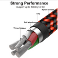 thumbnail image 3 of VERA 2 pcs 3.3 ft Red 
Data Cable Braided Super Compatibility Flexible Type-C Fast Speed Charger Cord for Type-C/for Android Phone, 3 of 7