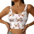 thumbnail image 2 of Haiem Dachshund Dog Puppy Pattern Womens Sports Bra - U Neck Padded Low Impact Yoga Bra Workout Crop Top Gym Moisture-Wicking Workout Vest -Medium, 2 of 9