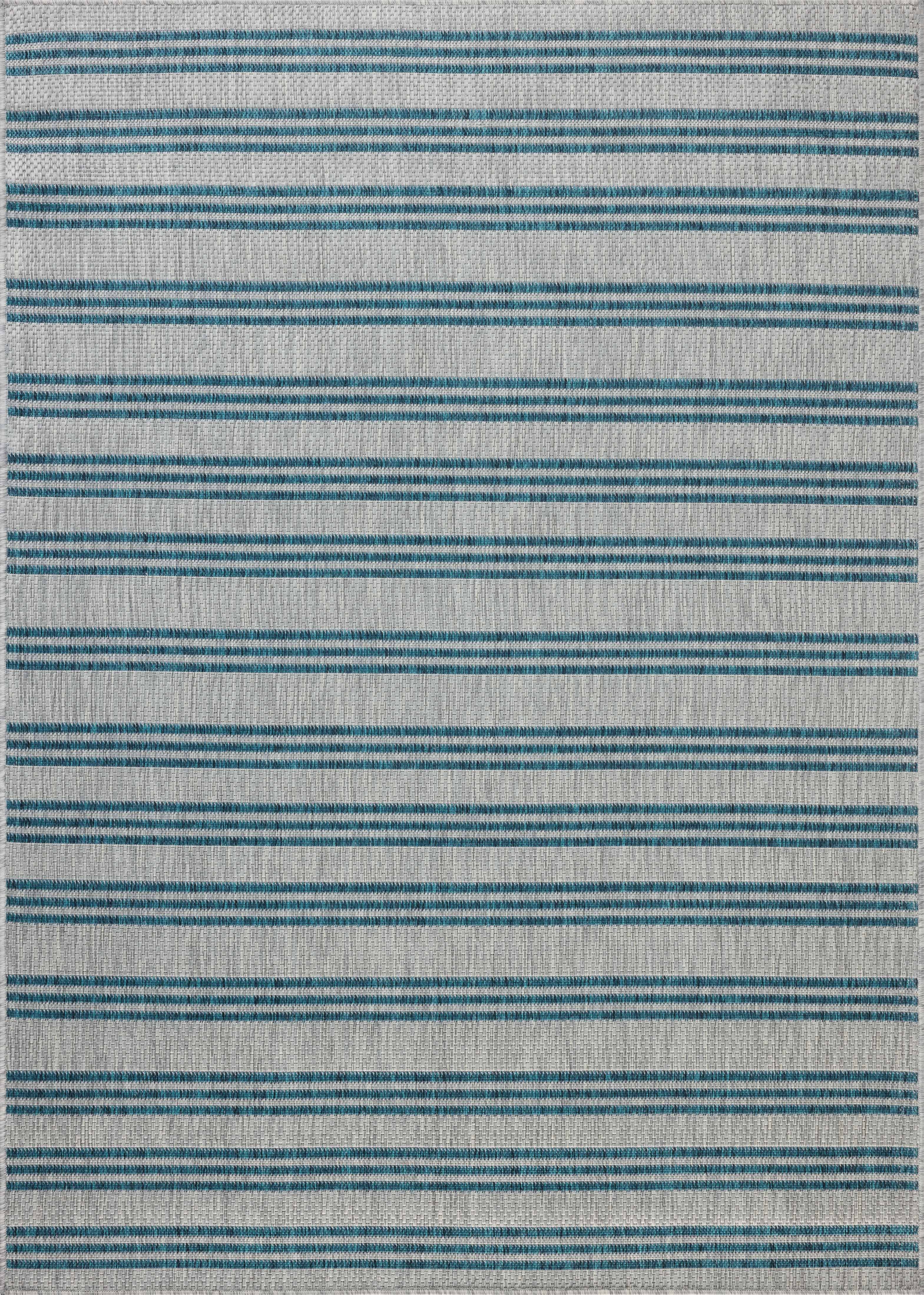 Indoor Outdoor Rug 4x6, Reversible, Loloi Easton Teal / Fog (4' x 6')