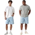 thumbnail image 4 of GINGTTO Men's Baggy Loose Fit Frosted Wash 9" Denim Shorts, 4 of 10