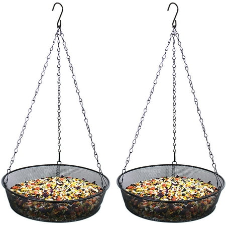 Stainless Steel Bird Feeder Tray Set - 11.8 Inch Round Mesh Seed Tray For Balcony, Garden, Easy To Clean (Set Of 4)