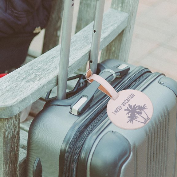 HEANUJJ Beige PU Luggage with Adjustable Strap, Travel Suitcase Label for Easy Bag Identification