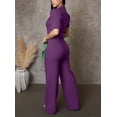 thumbnail image 4 of Jumpsuit YSINTL pantalones anchos de cintura alta para mujer, 4 of 5