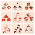 thumbnail image 2 of 10 Uds. De dijes de Navidad rojos esmaltados, muñeco de nieve, sombrero de Papá Noel, pingüino, hombre de jengibre, joyería DIY, pendientes, collar, colgantes, 2 of 4