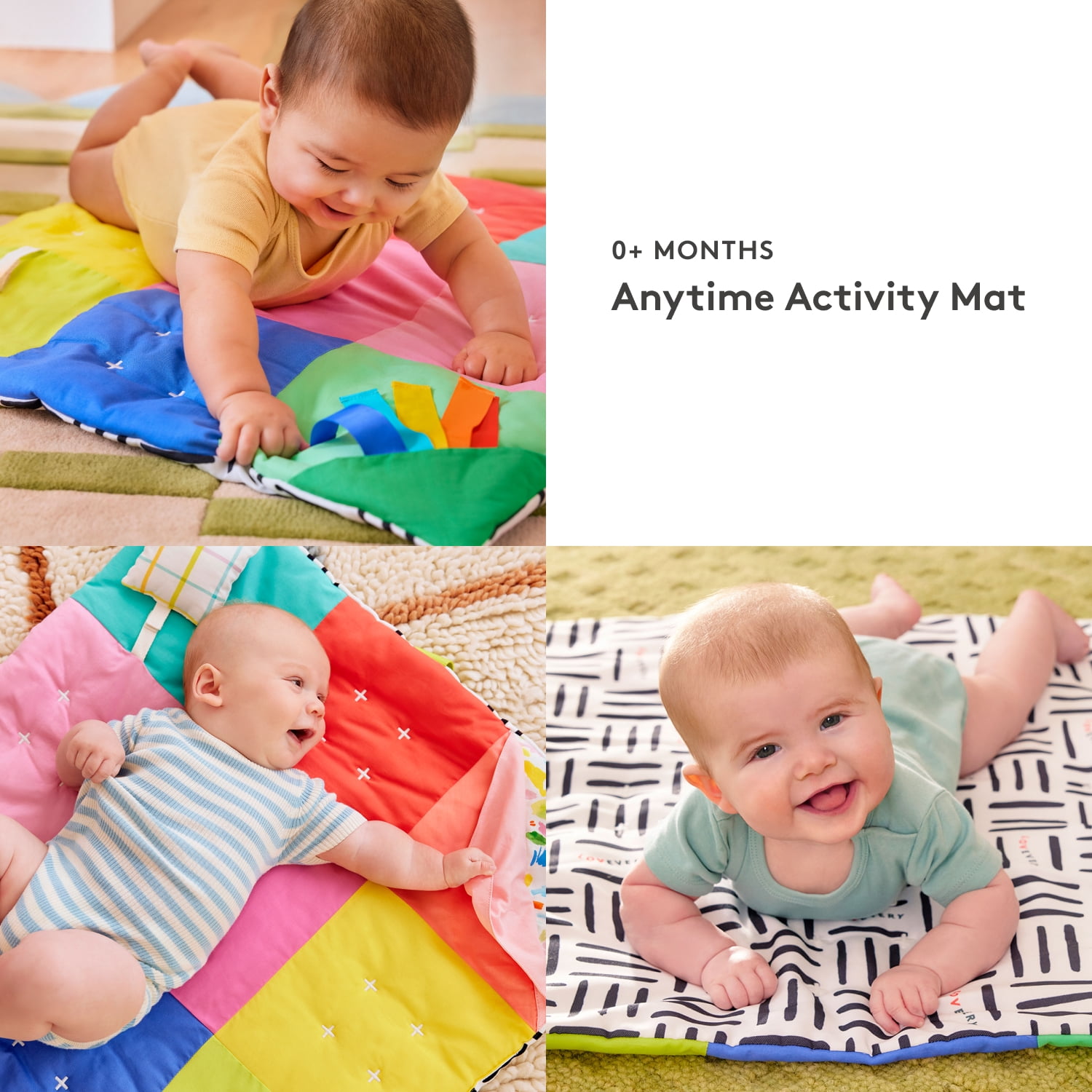 Lovevery, Anytime Activity Mat, On-The-Go Play Mat for Baby, Play Mat for Tummy Time, Lightweight, Easy to Store and Travel, 0+ Months