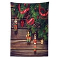 thumbnail image 3 of Ambesonne Christmas Tablecloth Rectangular Table Cover, Vintage Wood, 60"x90", Green and Brown, 3 of 4