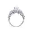 thumbnail image 6 of 3.35 CT Round Cut Simulated White Diamond Cluster Engagement Ring In 14K White Gold Plated 925 Sterling Silver (Color: White, Clarity: VVS1-VVS2, 3.35 Cttw) -8, 6 of 8