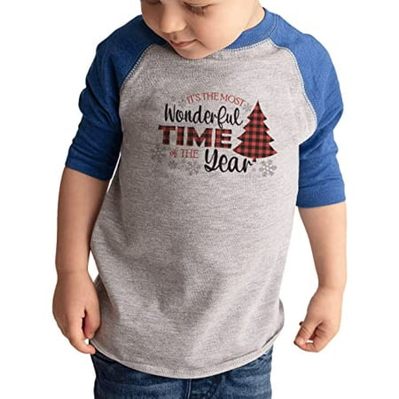 

7 ate 9 Apparel Kids Merry Christmas Shirts - Most Wonderful Time of The Year - Blue Shirt 2T