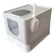 thumbnail image 1 of Caja de arena para gatos Yinane Caja de arena para gatos con capucha Inodoro cerrado Plegado Desmontable Reutilizable Gris, 1 of 8