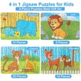thumbnail image 2 of Rompecabezas de madera YONGSHENG para niños incluye León Elefante Ciervo 5,78 x 5,78 pulgadas, 2 of 5