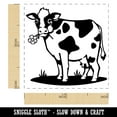 thumbnail image 2 of Cute Cow Eating Flower Self-Inking Rubber Stamp Ink Stamper - Green Ink - Small 1 Inch, 2 of 7