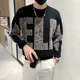 thumbnail image 5 of Suéteres de cuello redondo con gráficos y cuello redondo para hombre, ropa de punto, suéteres masculinos, elegantes, gruesos, de algodón, para invierno, con calefacción, en oferta, X, 5 of 5