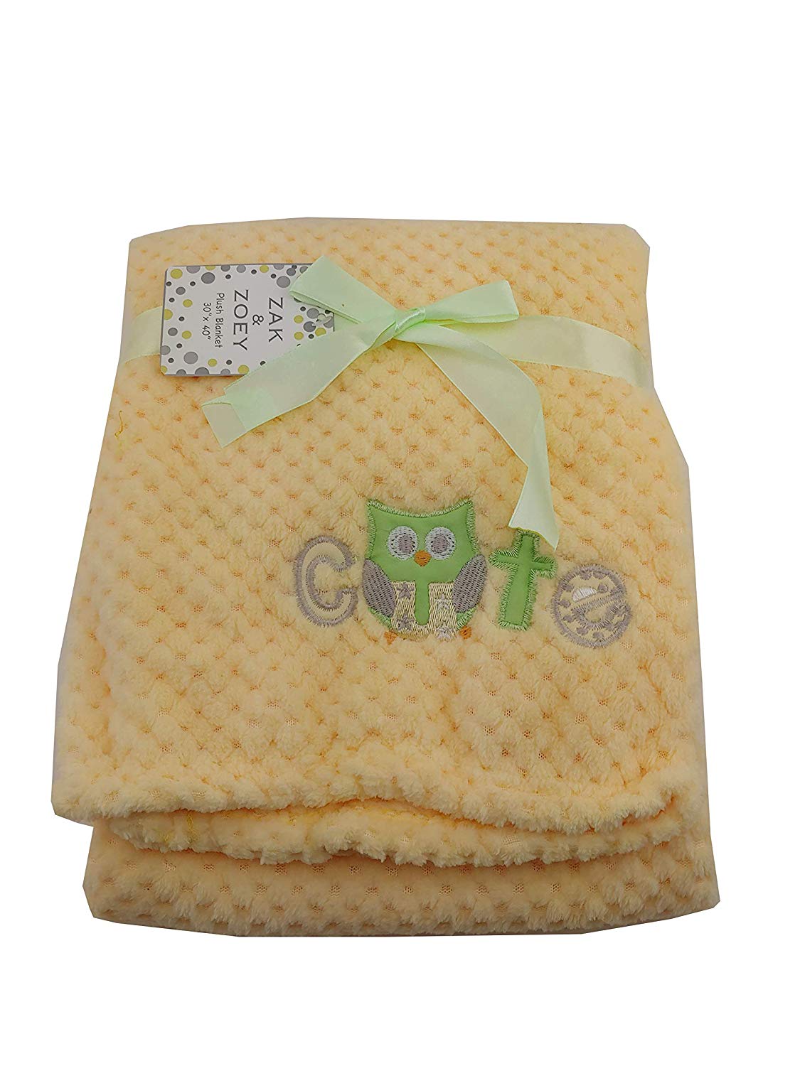 Zak and Zoey Plush Baby Blanket 30 by 40 inch (Yellow Owl) Walmart