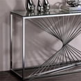 thumbnail image 5 of Furniture of America Jonnah Contemporary Glass Top Console Table in Chrome, 5 of 7