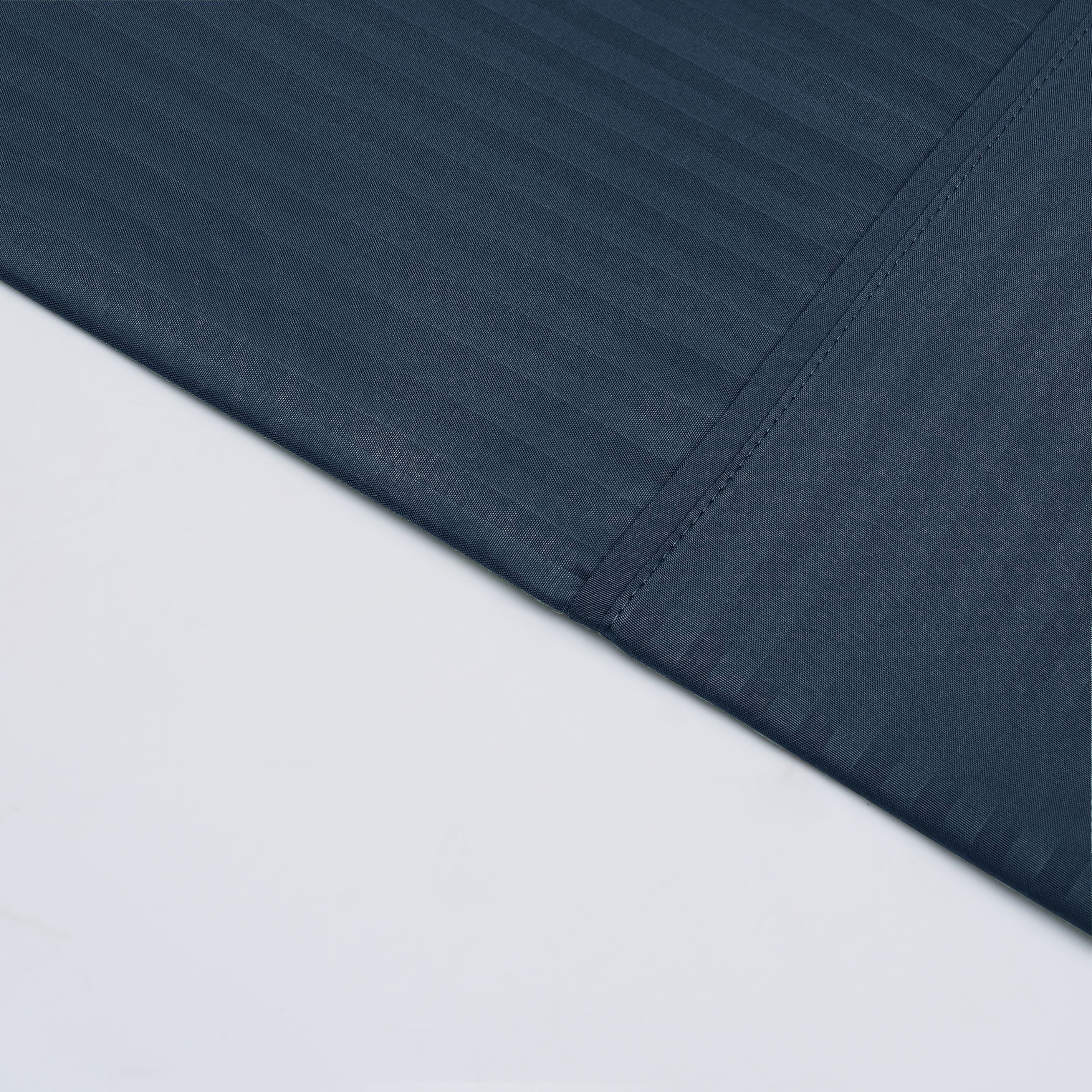 Mainstays Super Soft Brushed Microfiber Bed Sheet Set, Navy Blue Embossed Stripe, King, 4 Piece