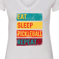 thumbnail image 4 of Inktastic Eat Sleep Pickleball Repeat Women's V-Neck T-Shirt, 4 of 5