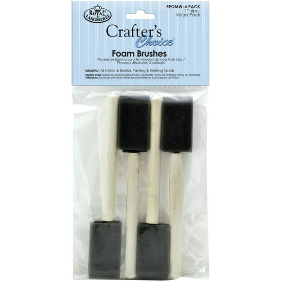 Crafter's Choice Foam Brushes 4/Pkg-1" Width RFOMW-4P