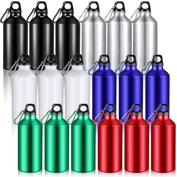 Botellas de agua Potchen, aluminio, 400 ml, paquete múltiple, 18 unidades