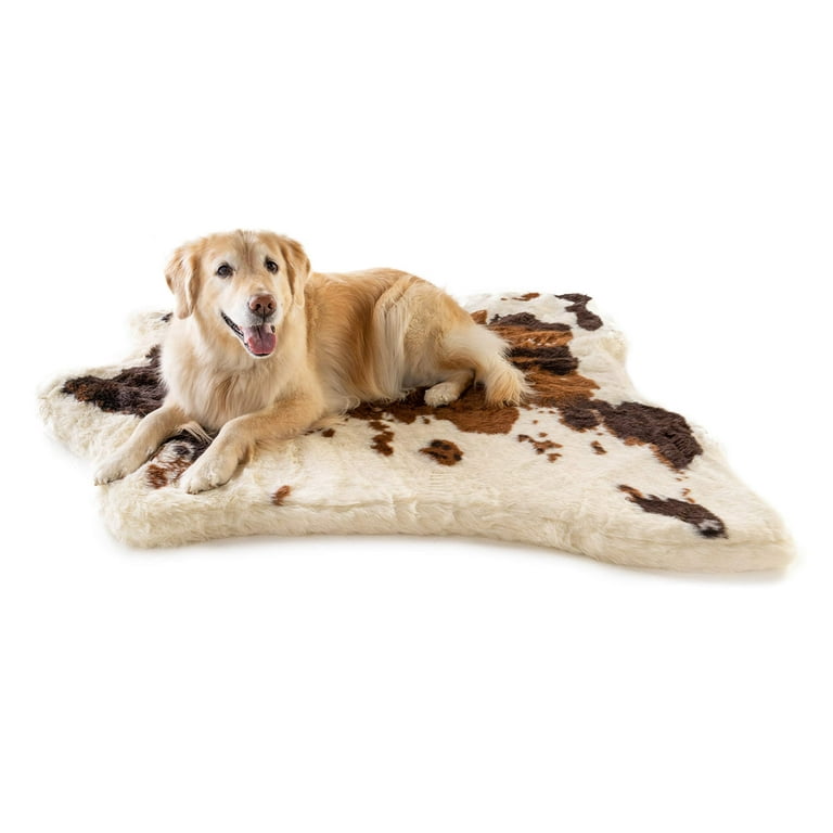PupRug by Paw Animal Print Memory Foam Dog Bed Brown Faux Cowhide