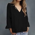 thumbnail image 2 of Vestidos Casuales Para Mujer, Blusas De Mujer De Moda Camiseta/camiseta de manga larga con cuello en V y mangas de encaje de lino sintético para mujer, primavera e invierno, 2 of 6