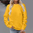 thumbnail image 2 of Towmus Solid Sweatshirt Pullover for Women Long Sleeves Color Tunic Tops Crewneck Hoodless Tunic Tops Casual Sweatshirt, 2 of 4