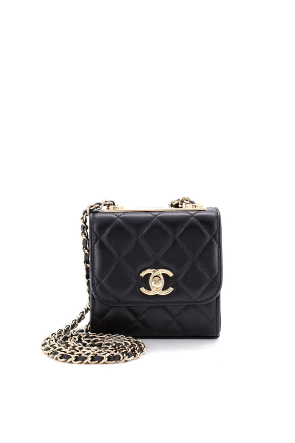 Pre-Owned Trendy CC Clutch with Chain Quilted Lambskin Small By Rebag