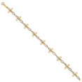 thumbnail image 2 of Real 14kt Yellow Gold Diamond Cut Open Cross Chain Bracelet; 7.5 inch; for Adults and Teens; for Women and Men, 2 of 3
