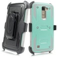 thumbnail image 4 of for 5.3" LG K10 2016 Premier LTE Case Phone Case 360° Cover Screen Protector Clip Holster Kick stand Armor Layers Grip Sides Shock Bumper Teal Gray, 4 of 4