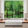 thumbnail image 2 of Ambesonne Spring Kitchen Curtains, Foliage Forest Woodsy, 55"x45", Green Brown, 2 of 3