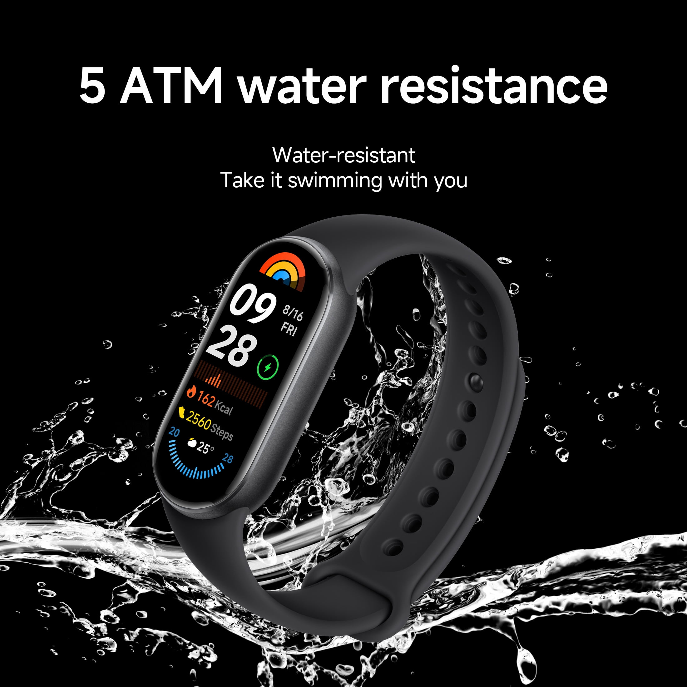 Smart Band 9 Global Version (2024) 1.62" Amoled Display | 233 mAh Battery | up to 21 Days of Battery Life | BT 5.4 | 50M Water Resistant -Midnight Black