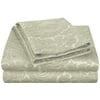 fffzzz 4-Piece 600 Thread Count Dark Grey Paisley Cotton Blend Sheet Set Queen