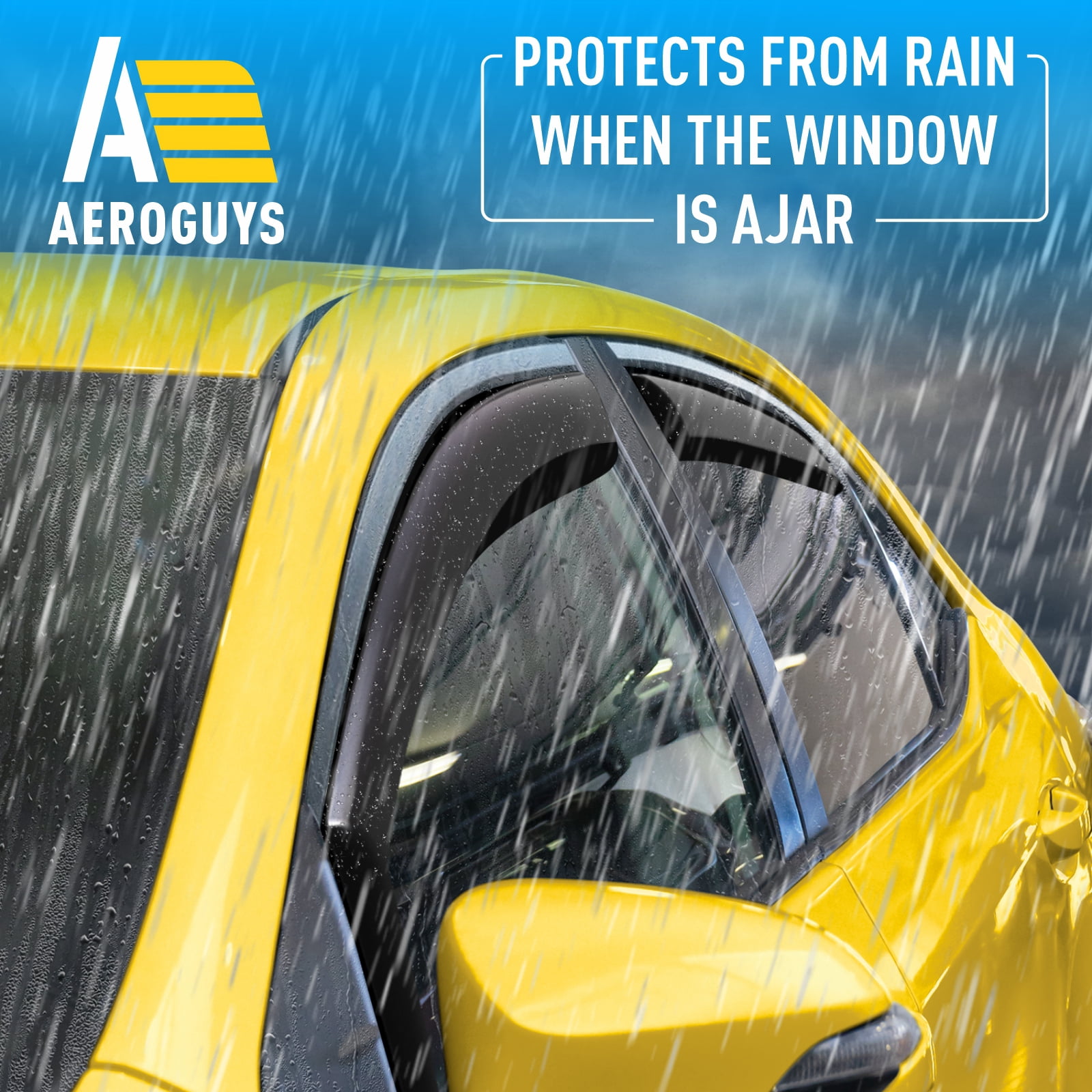 Extra Durable Window Deflectors In-Channel Window Visors Rain Guards Fit for Toyota Corolla 2014-2019 Sedan, Sun Visors, Wind Vent Visors, Window vent shades, Exterior Car Accessories - 4 pcs. AG0669